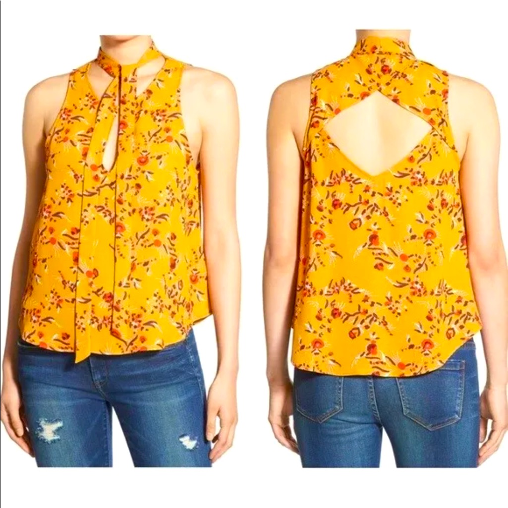 Last Call Astr The Label Marigold Yellow High Neck Top